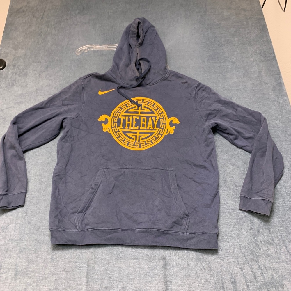 Golden State Warriors Hoodie Mens XL Blue Nike NBA Basketball The Bay Heritage